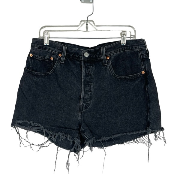 🥑5/$25 Levi’s 501 Cutoff Shorts Faded Black Button Fly sz 31 - Picture 1 of 6